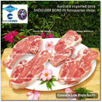 Lamb collar SHOULDER bone-in FOREQUARTER Australia MIDFIELD frozen CHOP CUTS 2.5cm 1" (price/kg)